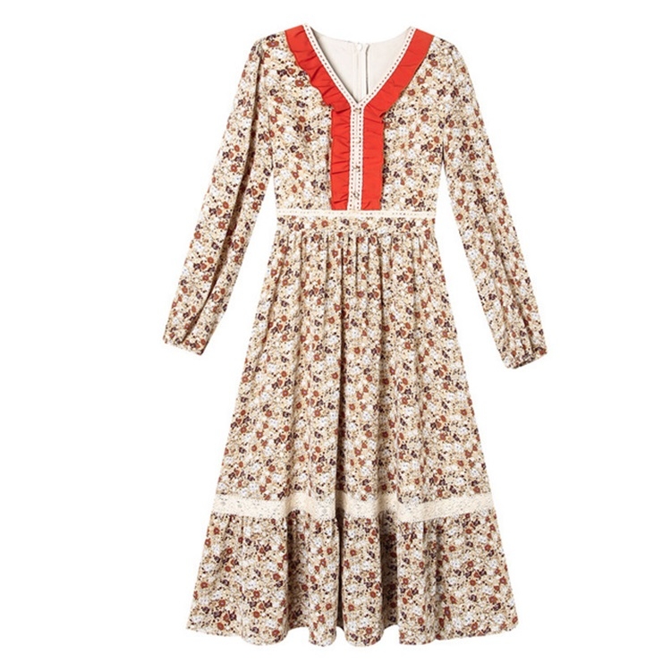 

Sweet Fairy Skirt Spring Design Slim Floral Dress (Color:As Show Size:S)