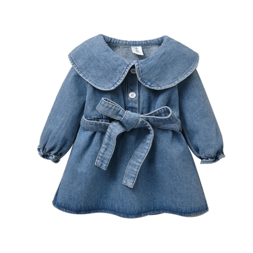 

Baby Girl Denim Skirt Dress (Color:Blue Size:92cm)