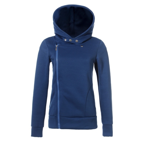 

Women Fashion Slim Hooded Sweater (Color:Blue Size:L)
