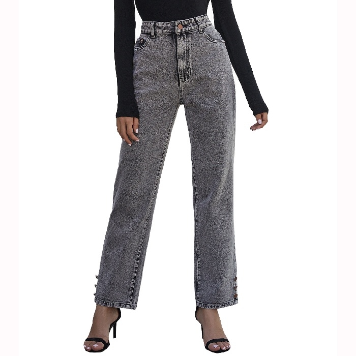 

Women Fashion Casual Denim Pants Jeans (Color:Grey Size:L)