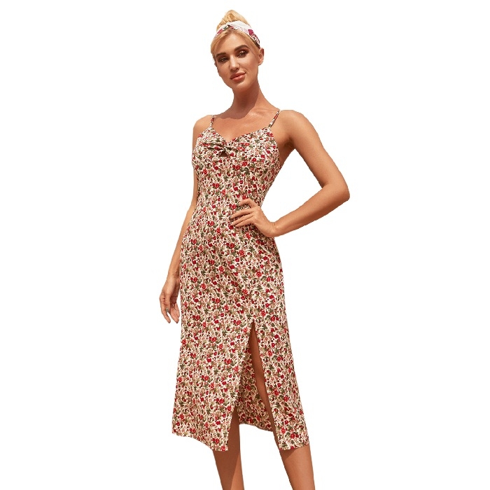 

Women Retro Holiday Sexy Sling Floral Long Dress (Color:As Show Size:S)