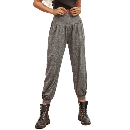 

Women High Waist Straight Sport Casual Trousers Pants (Color:Grey Size:S)