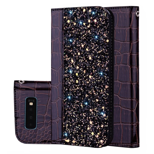 

Crocodile Texture Glitter Powder Horizontal Flip Leather Case For Galaxy S10e