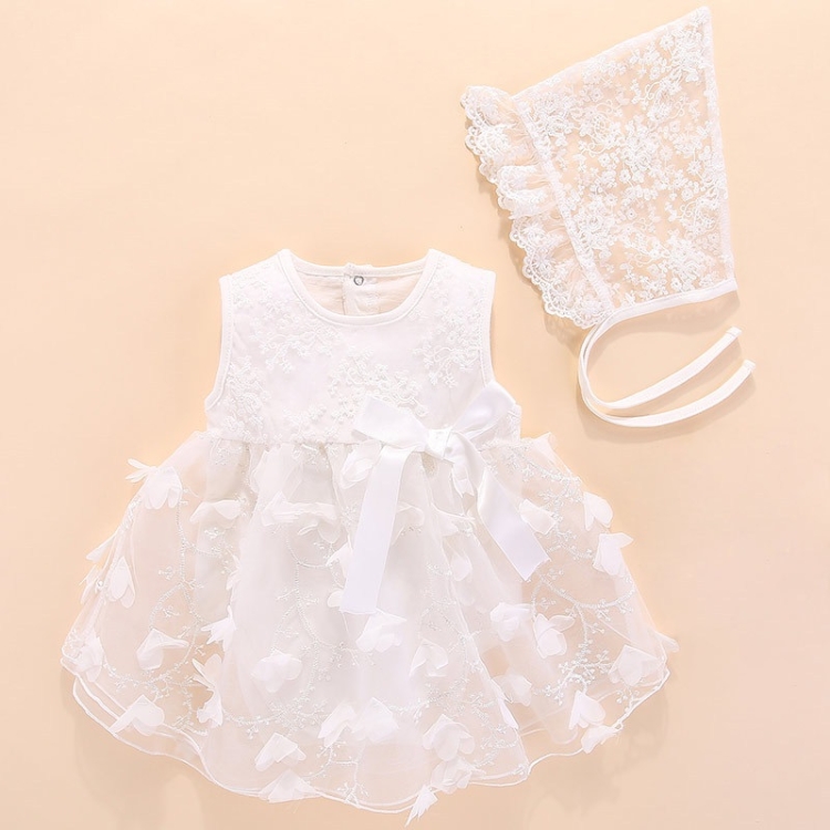 

Baby Sleeveless Mesh Dress (Color:White Size:12M)