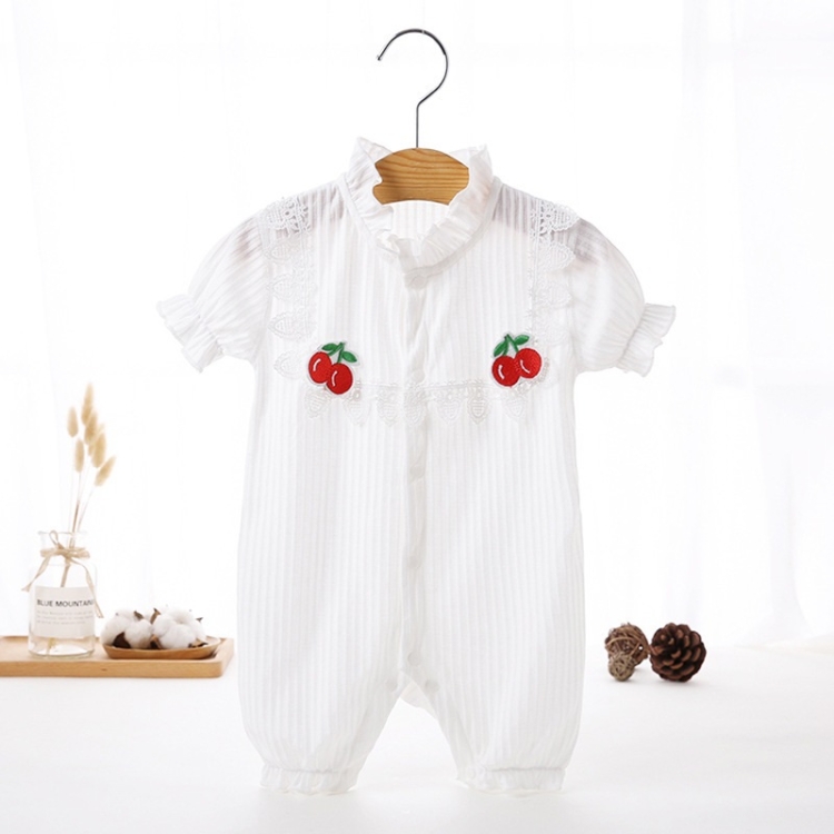 

Solid Color Baby Girl Short Sleeve Jumpsuit (Color:White Size:66)