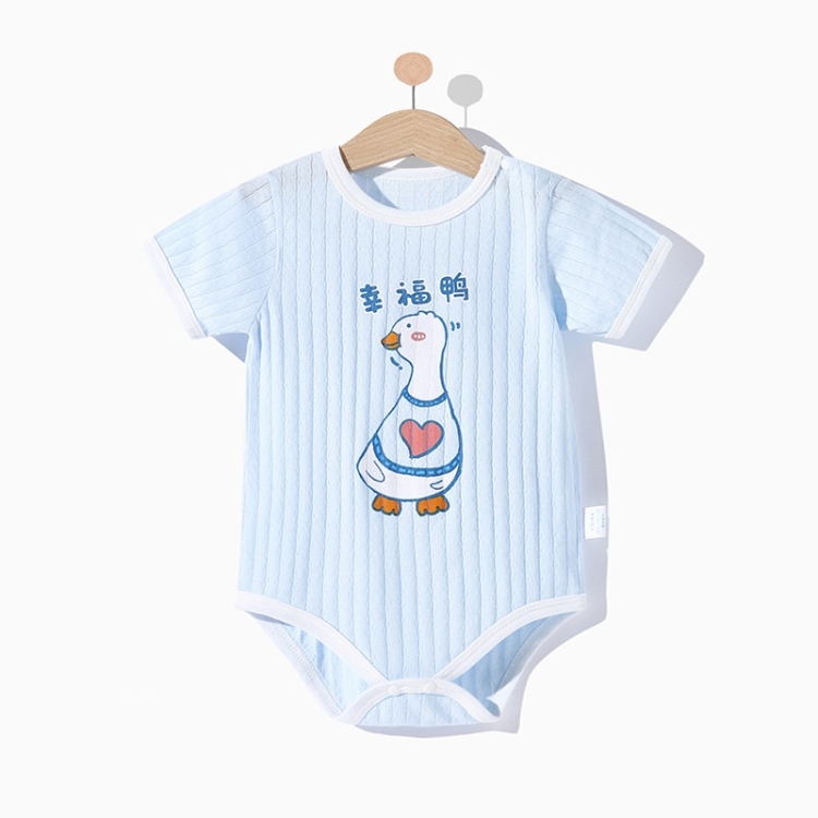 

Baby Cotton Short Sleeve Bodysuit (Color:Happy Duck Size:80)