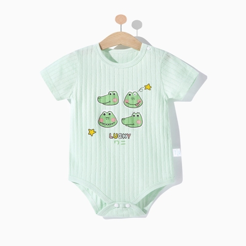 

Baby Cotton Short Sleeve Bodysuit (Color:Naughty Crocodile Size:80)