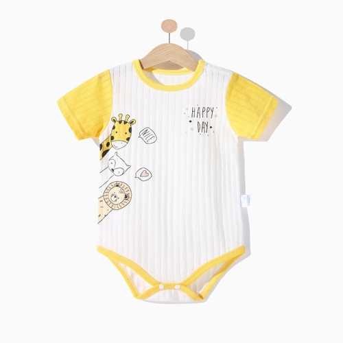 

Baby Cotton Short Sleeve Bodysuit (Color:Animal Paradise Size:66)