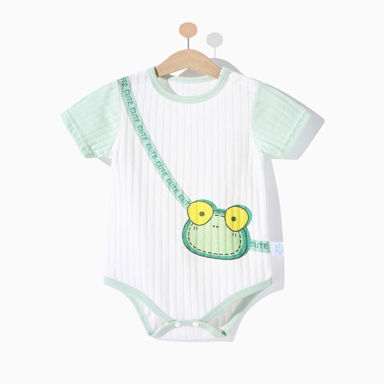 

Baby Cotton Short Sleeve Bodysuit (Color:Frog Bag Size:90)