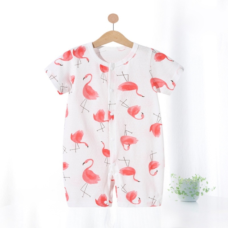 

Baby Cotton Mesh Breathable Bodysuit (Color:Flamingo Size:90)