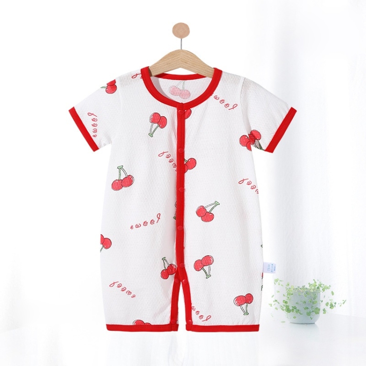 

Baby Cotton Mesh Breathable Bodysuit (Color:Red Cherry Size:73)