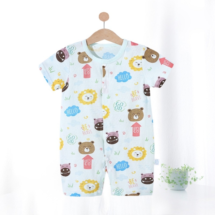 

Baby Cotton Mesh Breathable Bodysuit (Color:Happy Hippo Size:73)