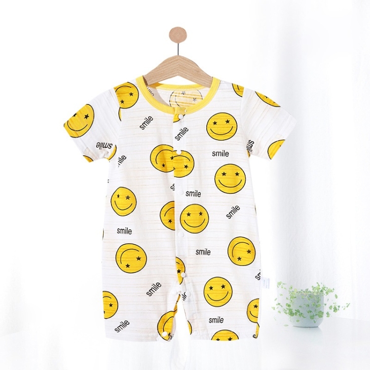 

Baby Cotton Mesh Breathable Bodysuit (Color:Smiley Yellow Size:90)
