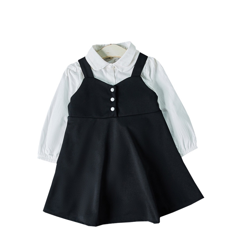 

Girls Shirt + Suspender Skirt Two-piece Suit (Color:Photo Color Size:130)