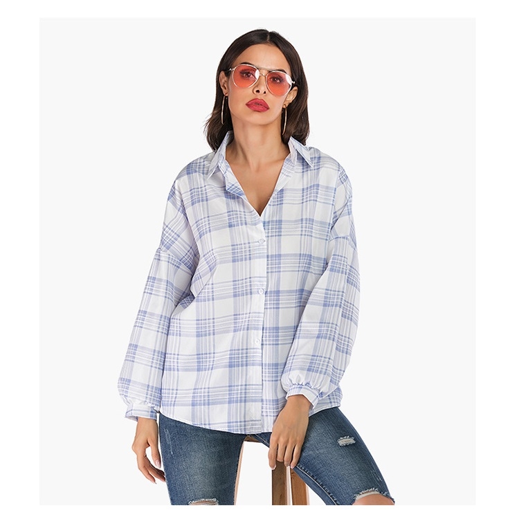 

Women Printed Mid-length Casual Shirt (Color:Blue Size:M)