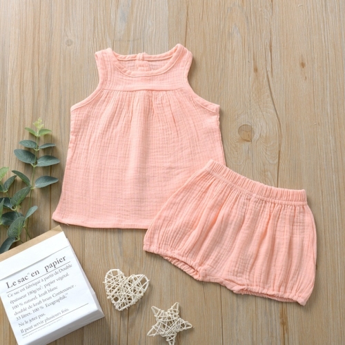 

Children multicolor vest + big PP shorts two-piece suit (Color:Pink Size:110)