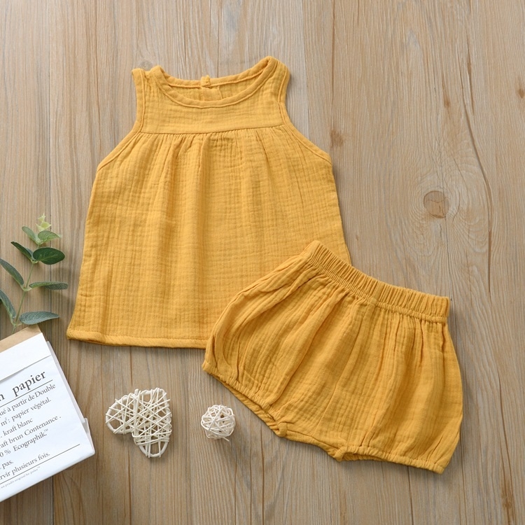 

Children multicolor vest + big PP shorts two-piece suit (Color:Yellow Size:90)