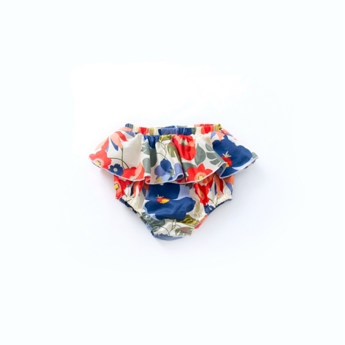 

Baby Girl Lace Triangle Shorts Baby (Color:Big Blue Flower Size:80)