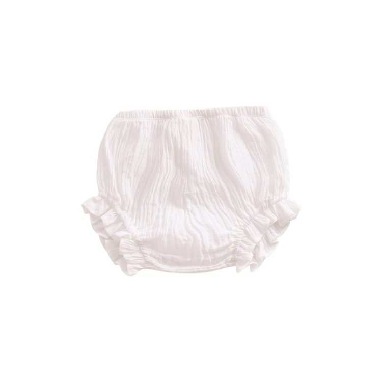 

Pure Color Cotton And Linen Lace Casual Triangle Shorts (Color:White Size:100)