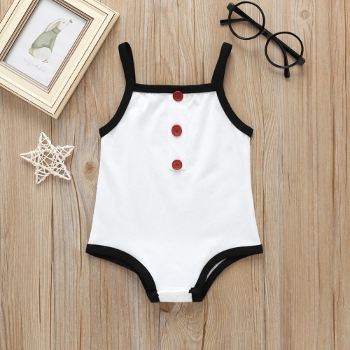 

Solid Color Sleeveless Sling Bodysuit For Babies (Color:White Size:80)