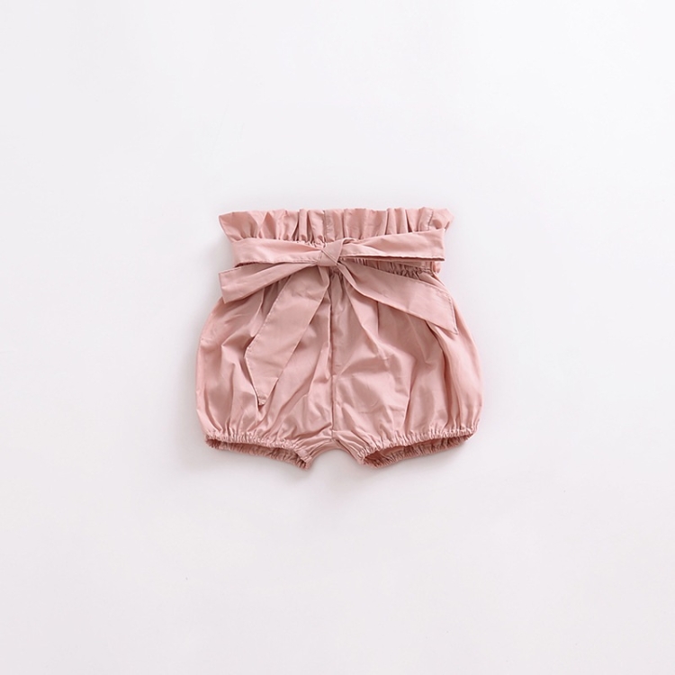 

Girls Bowknot Trousers With Wood Ears (Color:Bean Pink Size:100)