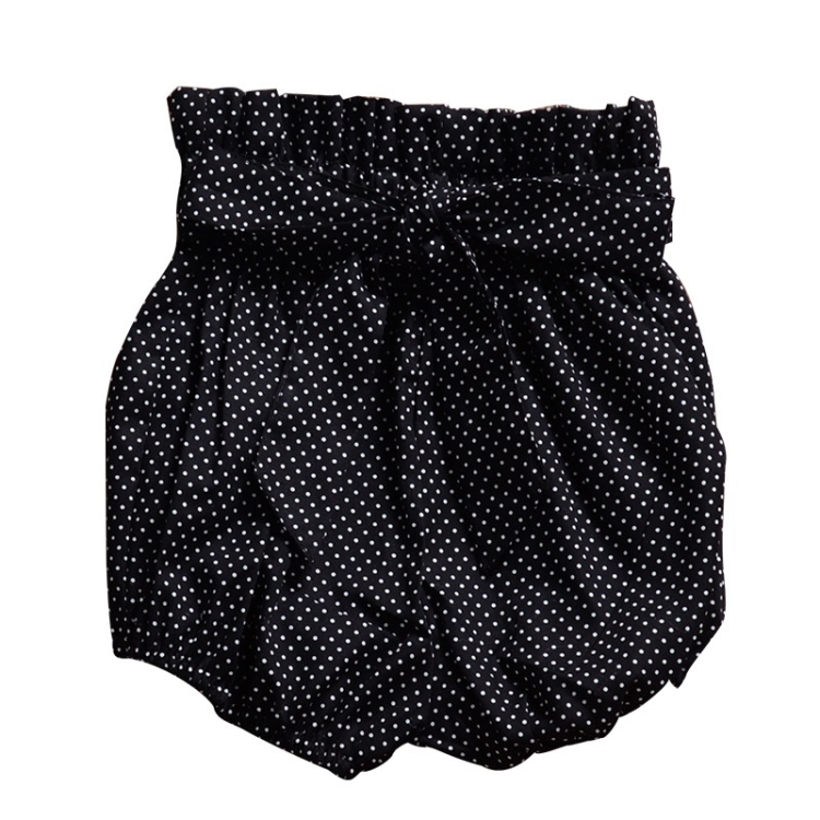 

Girls Bowknot Trousers With Wood Ears (Color:Black Dots Size:80)