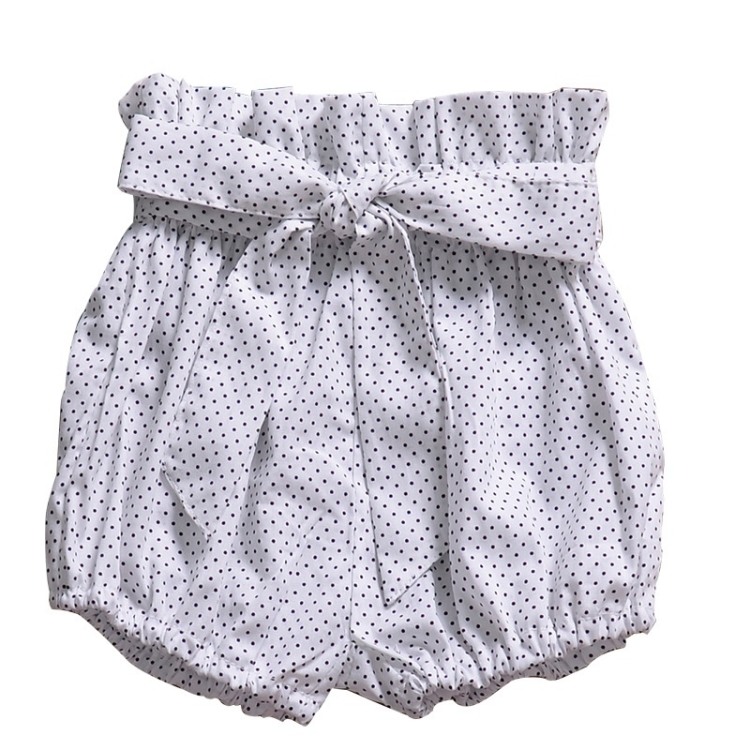 

Girls Bowknot Trousers With Wood Ears (Color:White Dots Size:80)