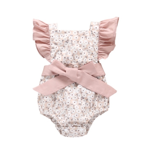 

Xiaofei Sleeve Bow Tie Triangle Jumpsuit (Color:Pink Size:80)