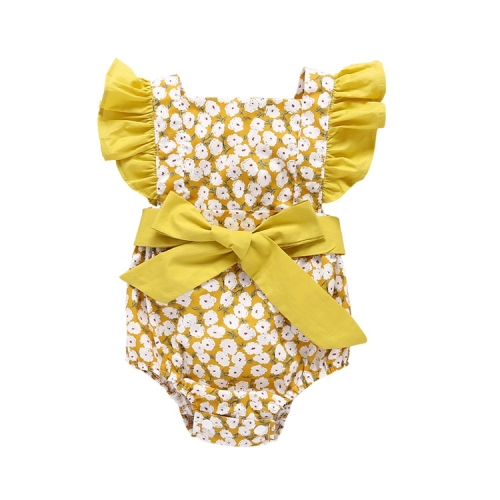 

Xiaofei Sleeve Bow Tie Triangle Jumpsuit (Color:Yellow Size:70)