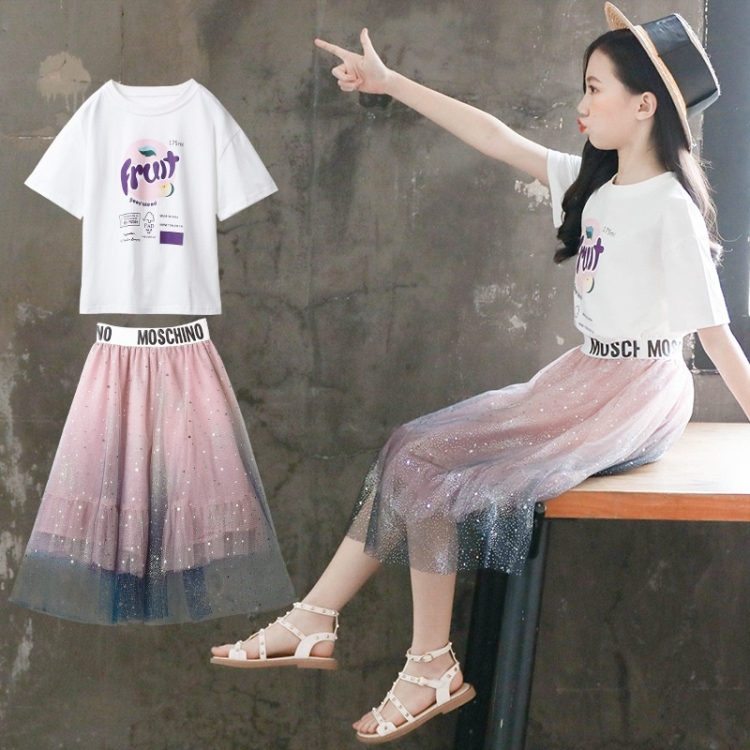 

Women Short-sleeved Blouse + Two-piece Dress (Color:Pink Size:130)