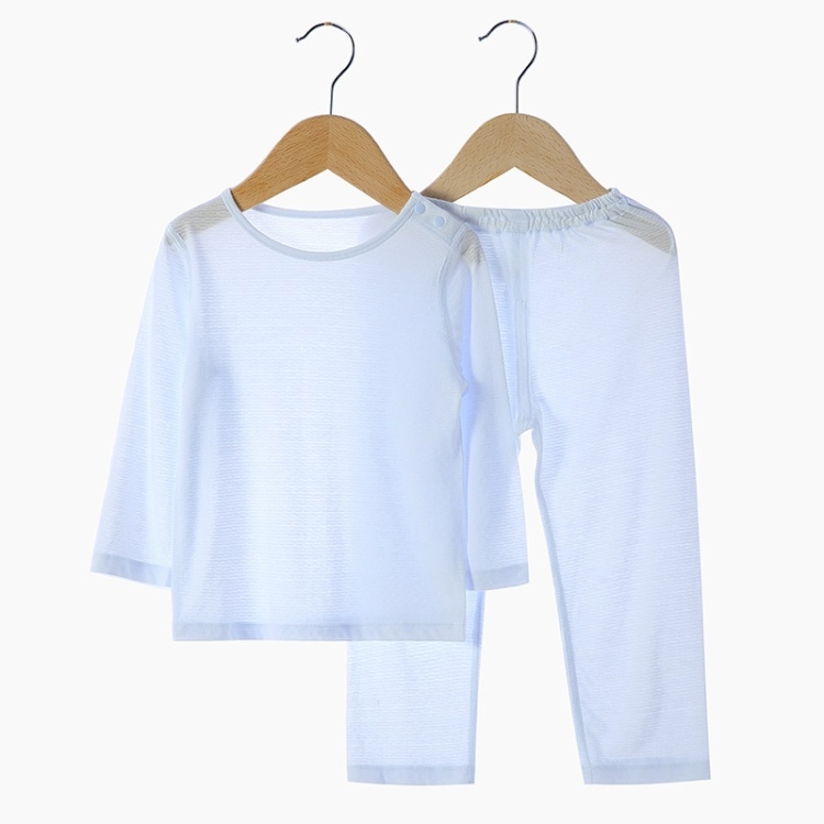 

Home Service Two-piece Bamboo Fiber Underwear (Color:Light Blue Size:110)