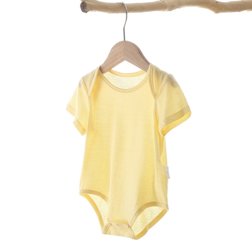 

Baby Bamboo Fiber Short-sleeved Bodysuit (Color:Yellow Size:66)