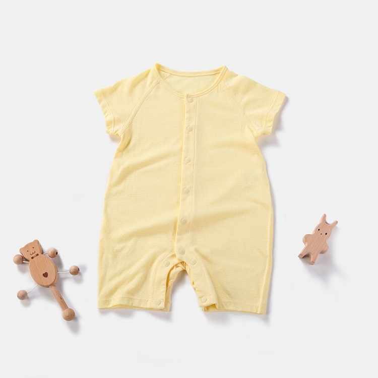 

Baby Bamboo Fiber Breathable Short Sleeve Bodysuit (Color:Yellow Size:80)
