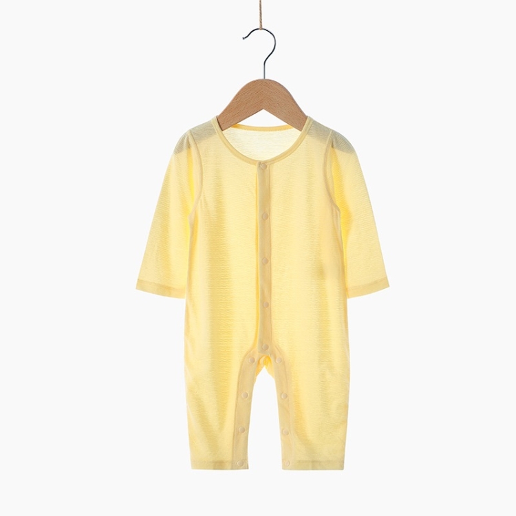 

Baby Bamboo Fiber Long-sleeved Bodysuit (Color:Yellow Size:59)