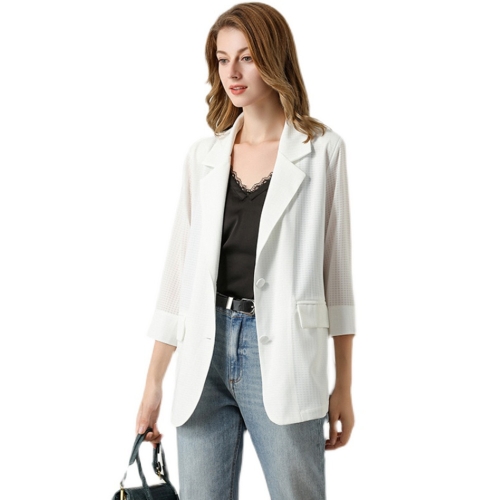 

Women Casual British Style Blazer Coat (Color:White Size:S)