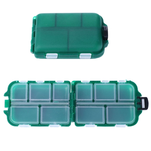 

HENGJIA qt061-1 Ten Grid Clamshell Fishing Gear Storage Fishing Tackle Box