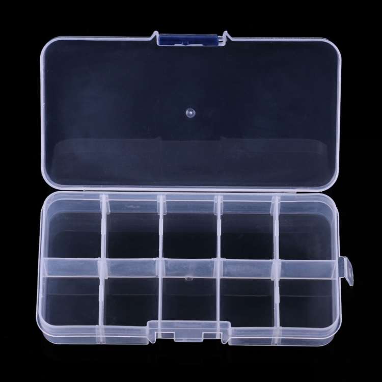 

HENGJIA qt023 Ten Grid Waterproof Multifunction Fishing Tool Gear Storage Transparent Fishing Tackle Box