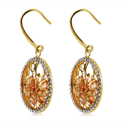 

2 PCS Heart Style Crystal Round Earrings for Female