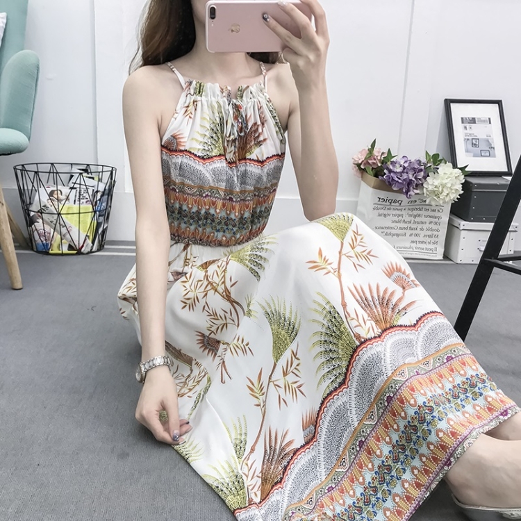 

Bohemian Seaside Holiday Suspender Dress (Color:2 Size:XL)