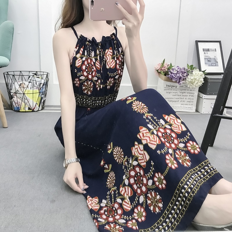 

Bohemian Seaside Holiday Suspender Dress (Color:3 Size:L)