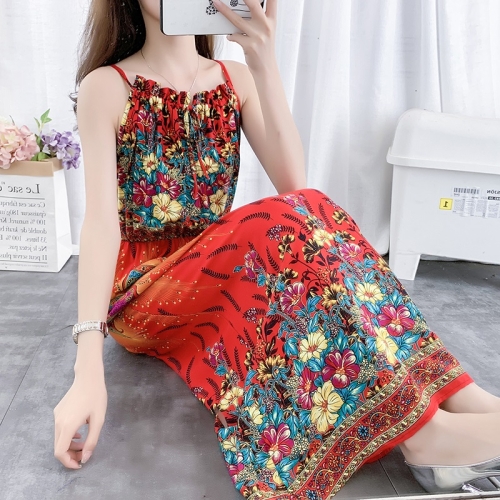 

Seaside Vacation High Waist Slim Waist Dress (Color:2 Size:S)