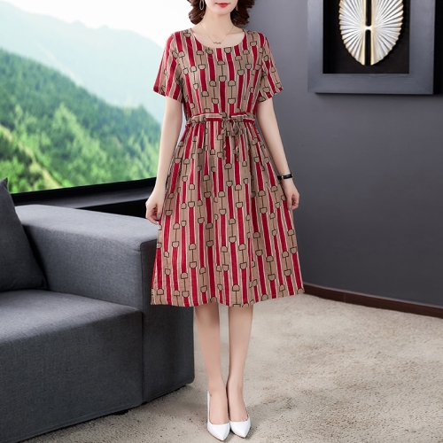 

Ladies Loose And Thin Retro Art Dress (Color:Red Size:M)