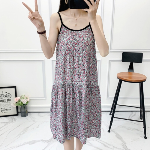 

Sexy Retro Floral Suspender Dress (Color:8 Size:S)