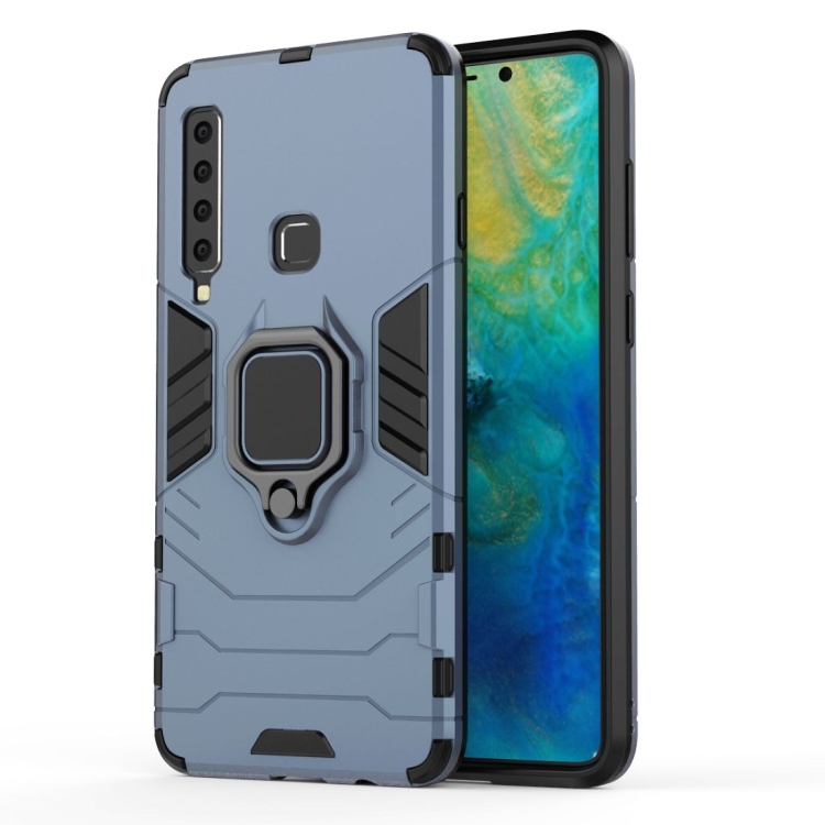 

PC + TPU Shockproof Protective Case for Galaxy A9(2018), with Magnetic Ring Holder (Gray)