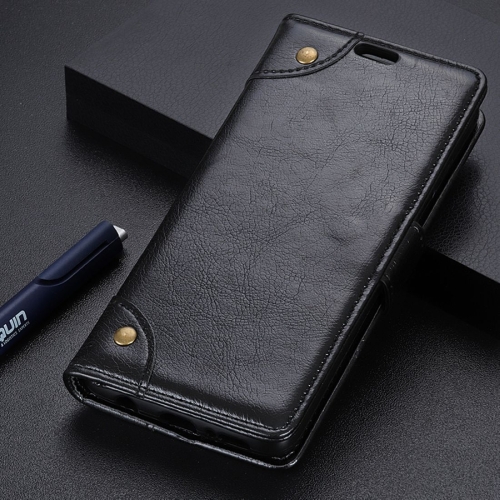 

Copper Buckle Nappa Texture Horizontal Flip Leather Case for Huawei Honor View 20, with Holder & Card Slots & Wallet (Black)