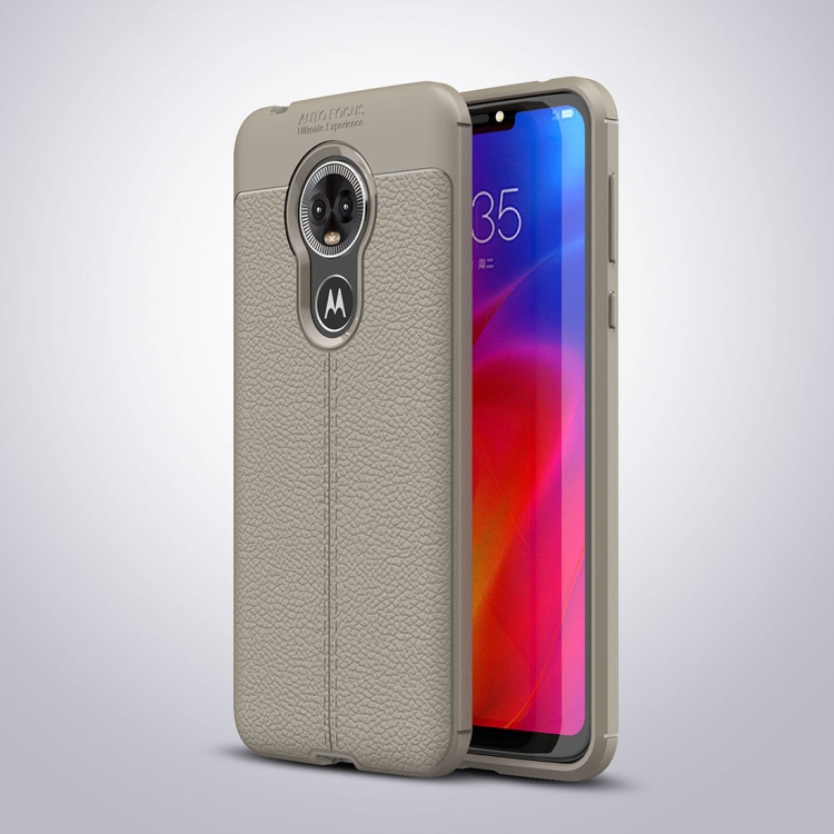 

Litchi Texture TPU Shockproof Case for MOTO E6 (Gray)