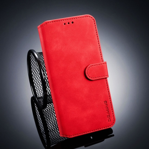 

DG.MING Retro Oil Side Horizontal Flip Case for Galaxy J4+, with Holder & Card Slots & Wallet (Red)