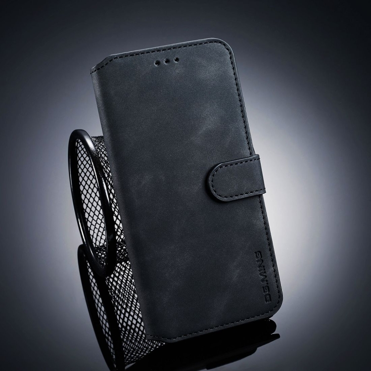 

DG.MING Retro Oil Side Horizontal Flip Case for Huawei Y9 (2019), with Holder & Card Slots & Wallet (Black)