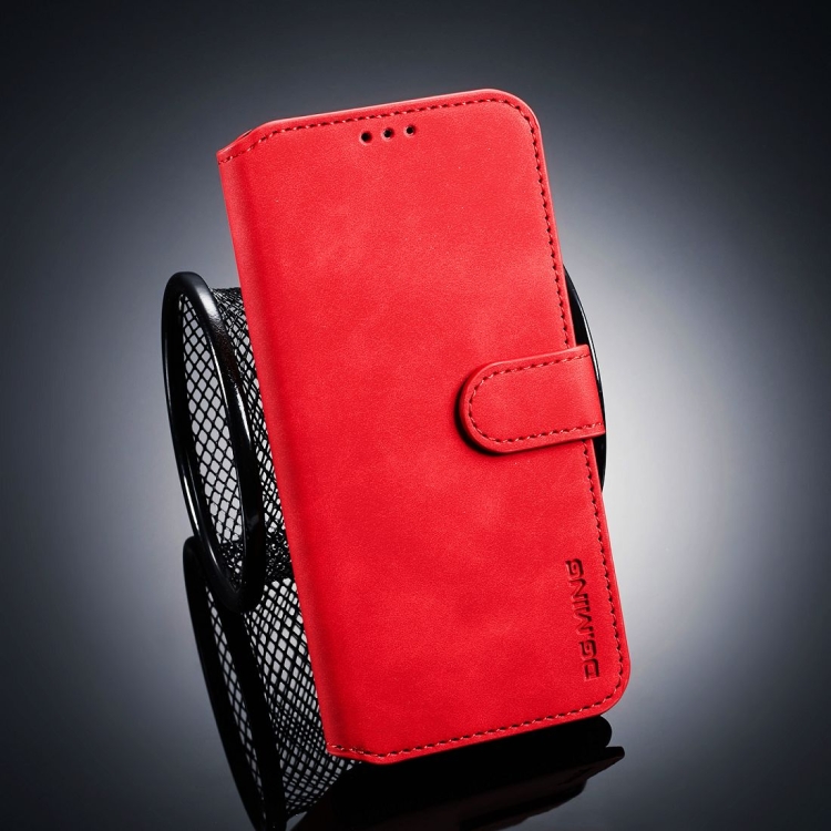

DG.MING Retro Oil Side Horizontal Flip Case for Huawei Honor 10 Lite, with Holder & Card Slots & Wallet (Red)